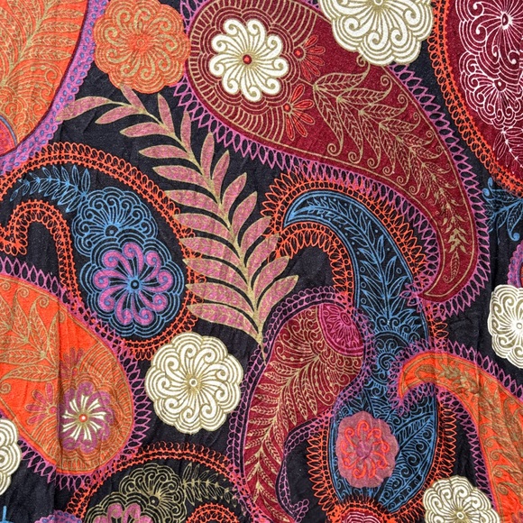 Igenjun colorful Paisley Print V-Neck Women's tunic top/dress sz M - Picture 4 of 7